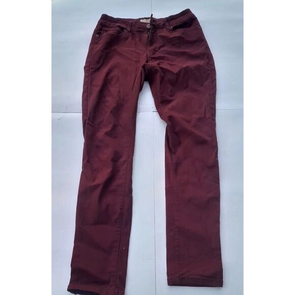 Hybrid & Company Women's Stretch Comfy Skinny Jeans Maroon‎ Large - Picture 1 of 7